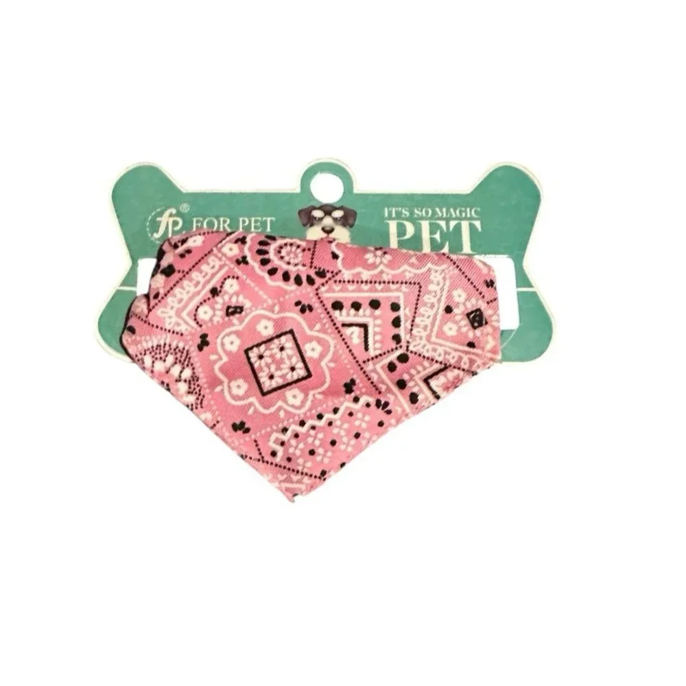 NEW small dog collar with bandana pink